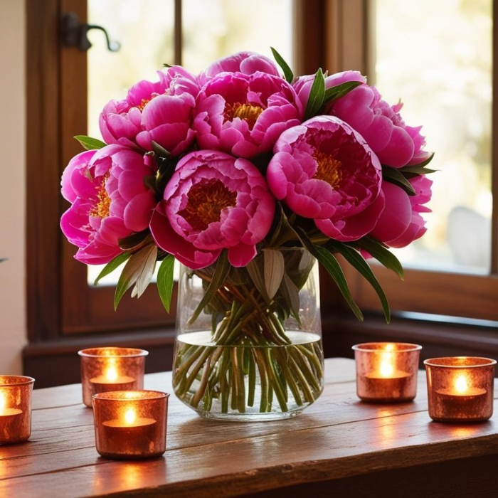 Pink Peonies | Tea Lights