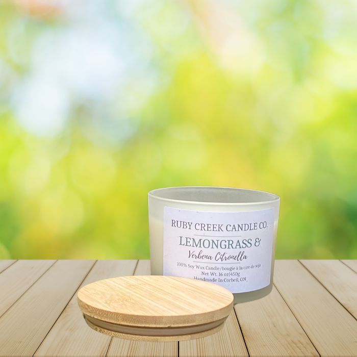 Lemongrass and Verbena Citronella Soy Wax Candle - Ruby Creek Candle Co.