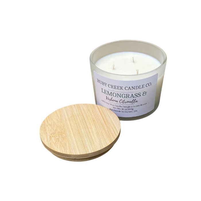 Lemongrass and Verbena Citronella Soy Wax Candle - Ruby Creek Candle Co.