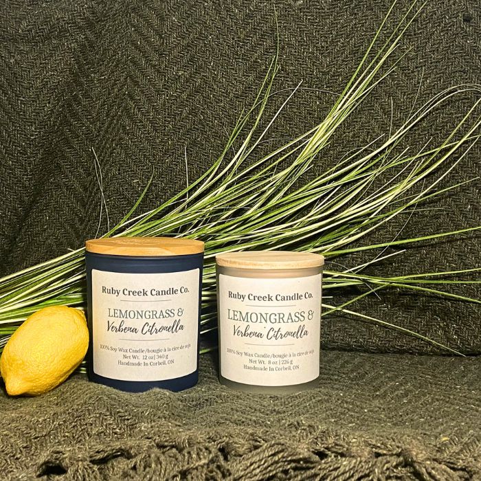 Lemongrass and Verbena Citronella Soy Wax Candle - Ruby Creek Candle Co.