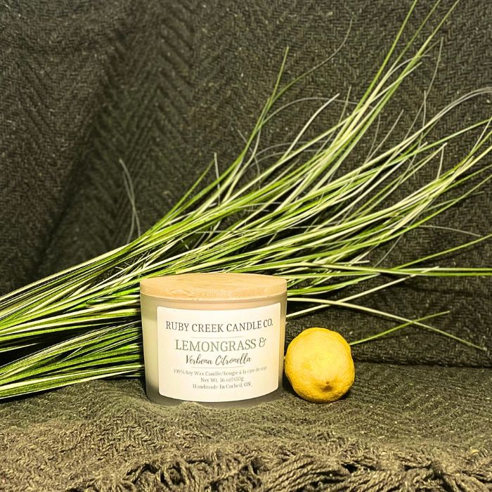 Lemongrass and Verbena Citronella Soy Wax Candle - Ruby Creek Candle Co.