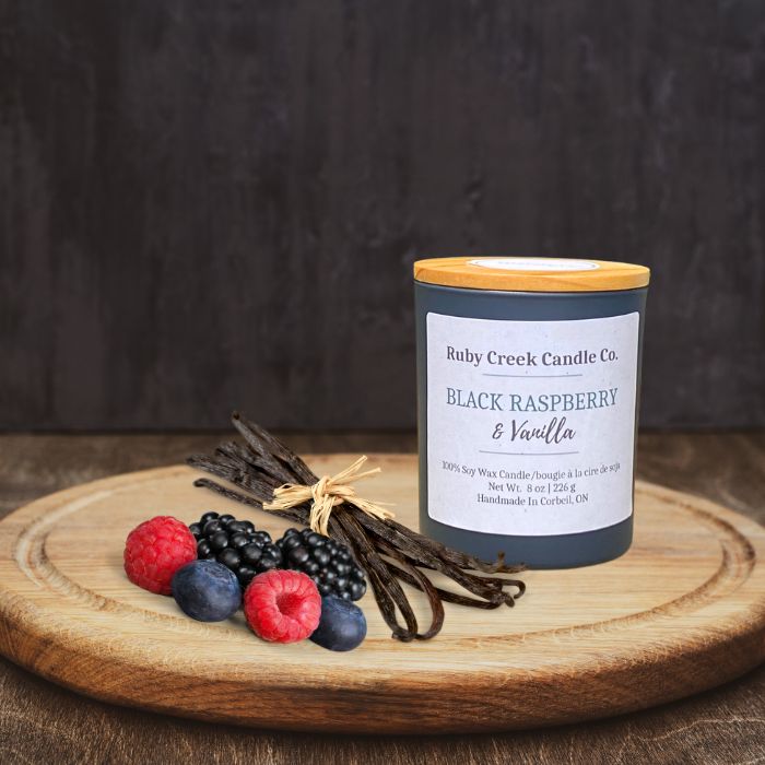 Black Raspberry & Vanilla Soy Wax Candle - Ruby Creek Candle Co.