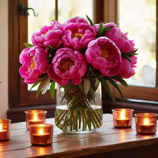 Pink Peonies | Tea Lights