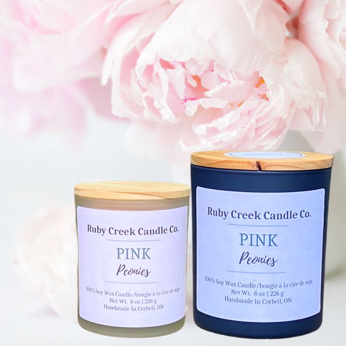 Pink Peonies Soy Wax Candle