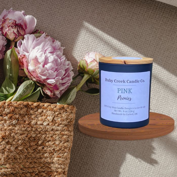 Pink Peonies Soy Wax Candle